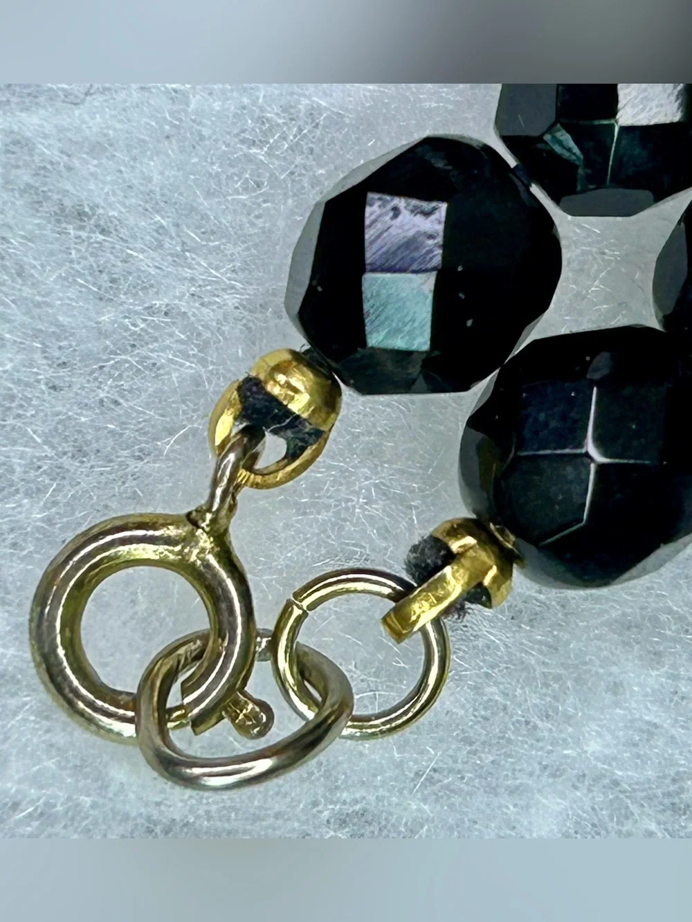 Classic Black Faceted Bead Necklace and Earrings Set